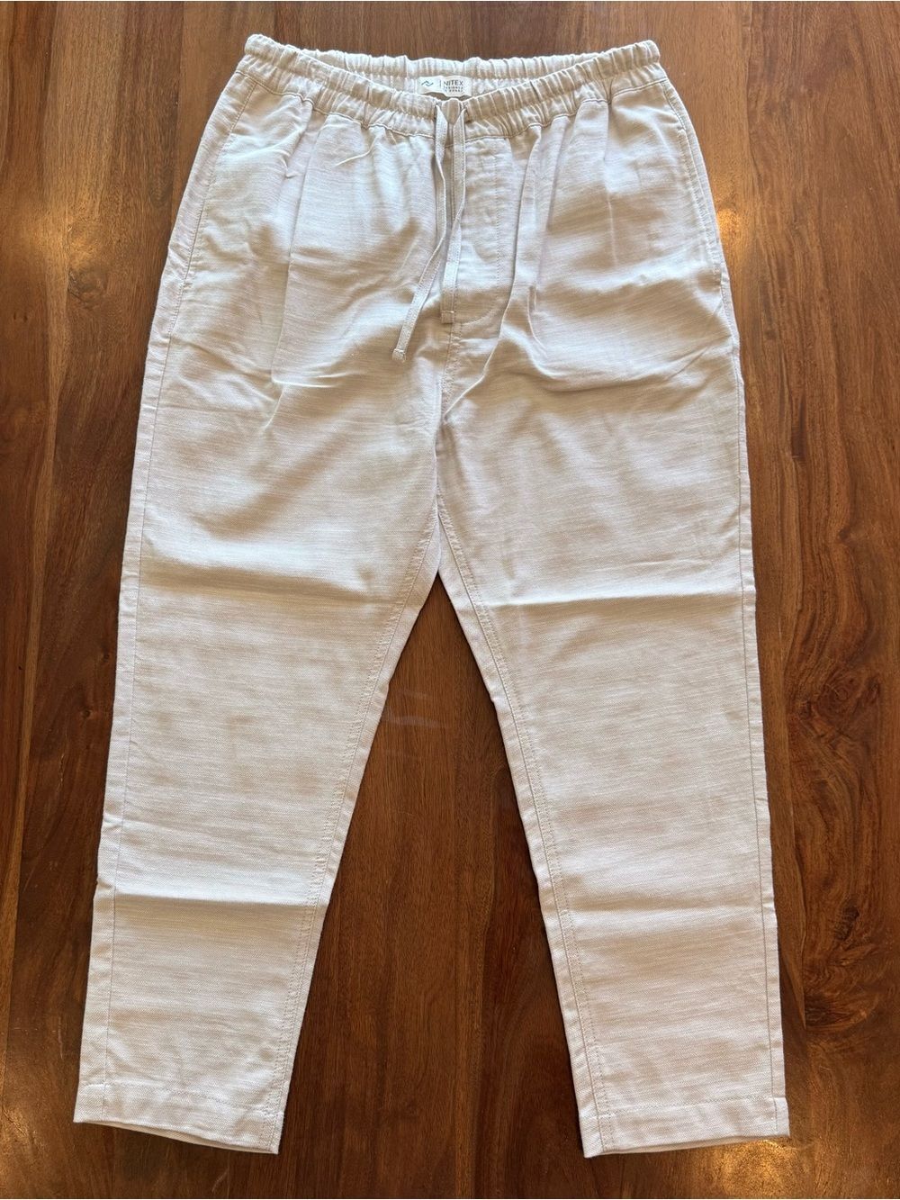 Men's Cream Drawstring Jogger Pants